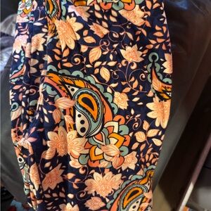 LuLaRoe Floral Paisley Leggings - Navy, Peach, Mint